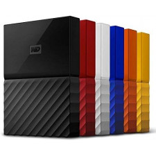 WD My Passport WDBYVG0020BRD - Hard drive - encrypted - 2 TB - external (portable) - USB 3.0 - 256-bit AES - red